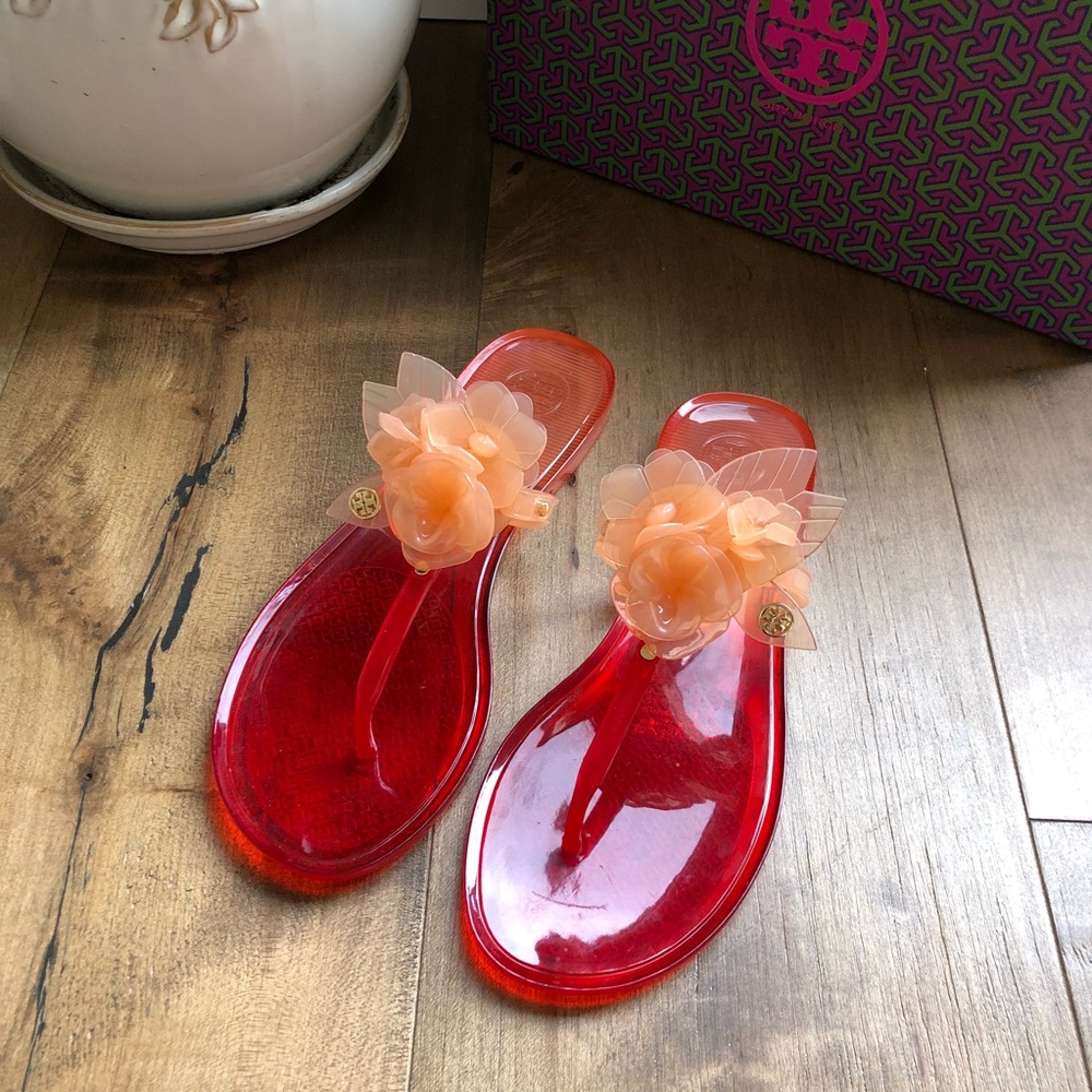 Tory Burch blossom jelly thong